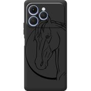 Чорний чохол BoxFace Tecno Spark 40 Horse