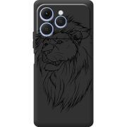 Чорний чохол BoxFace Tecno Spark 40 Lion