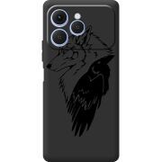 Чорний чохол BoxFace Tecno Spark 40 Wolf and Raven