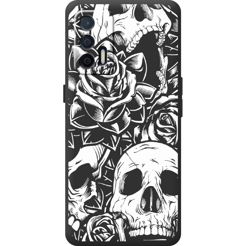 Чорний чохол BoxFace Realme GT 5G Skull and Roses