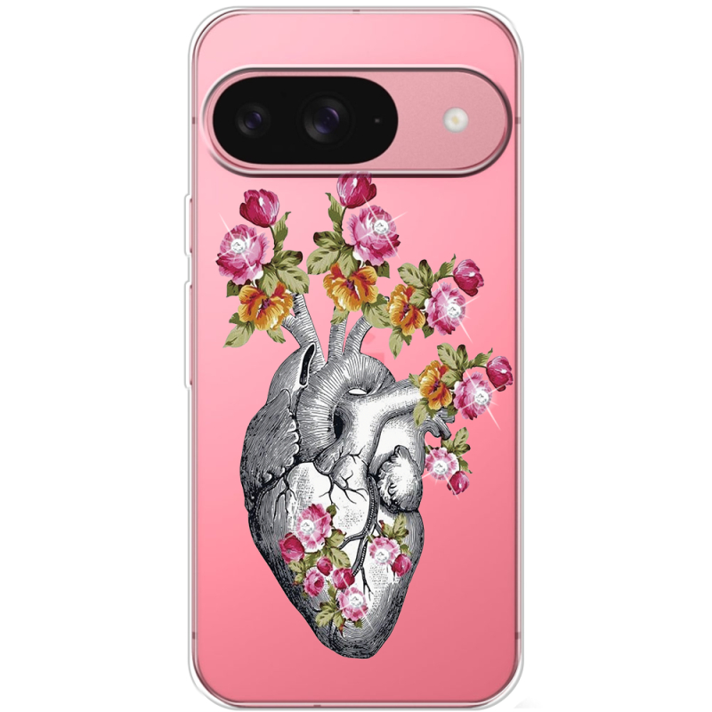 Чохол зі стразами для Google Pixel 10 Heart