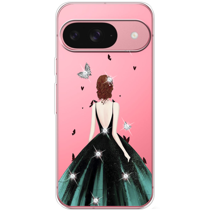 Чохол зі стразами для Google Pixel 10 Girl in the green dress