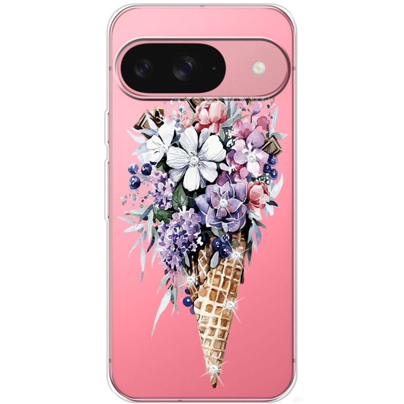 Чохол зі стразами для Google Pixel 10 Ice Cream Flowers