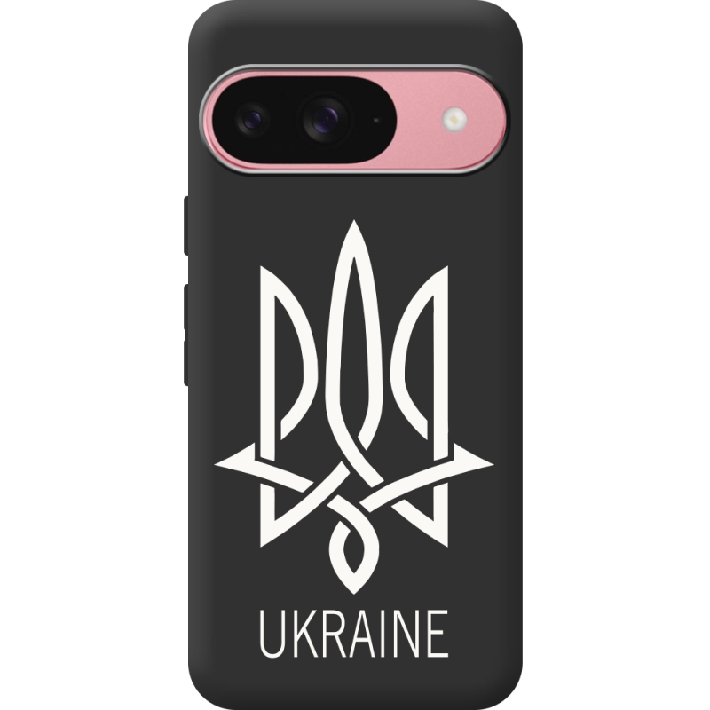 Чорний чохол BoxFace Google Pixel 10 Тризуб монограмма ukraine