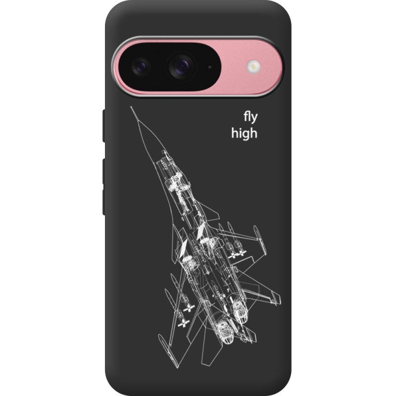 Чорний чохол BoxFace Google Pixel 10 Військовий літак