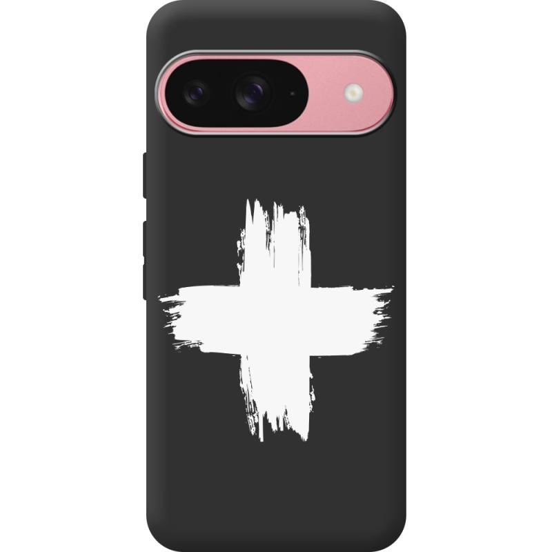 Чорний чохол BoxFace Google Pixel 10 Білий хрест ЗСУ