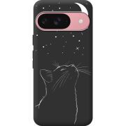 Чорний чохол BoxFace Google Pixel 10 Місячний кіт