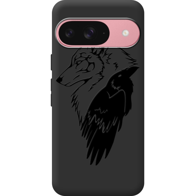 Чорний чохол BoxFace Google Pixel 10 Wolf and Raven