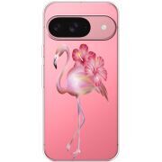 Прозорий чохол BoxFace Google Pixel 10 Floral Flamingo