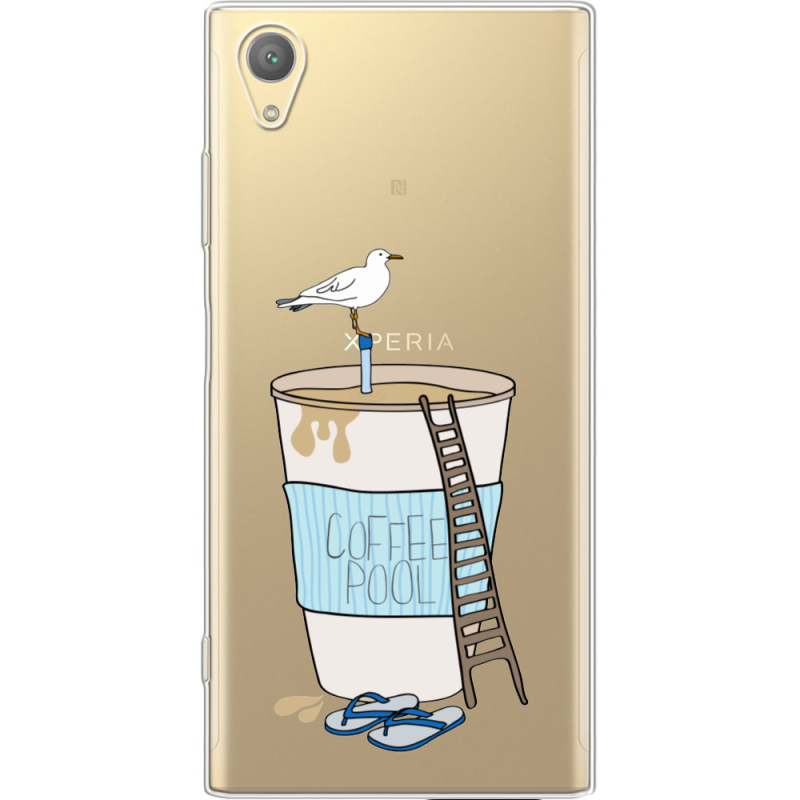 Прозрачный чехол Uprint Sony Xperia XA1 Plus G3412  Segull in Cofee Pool