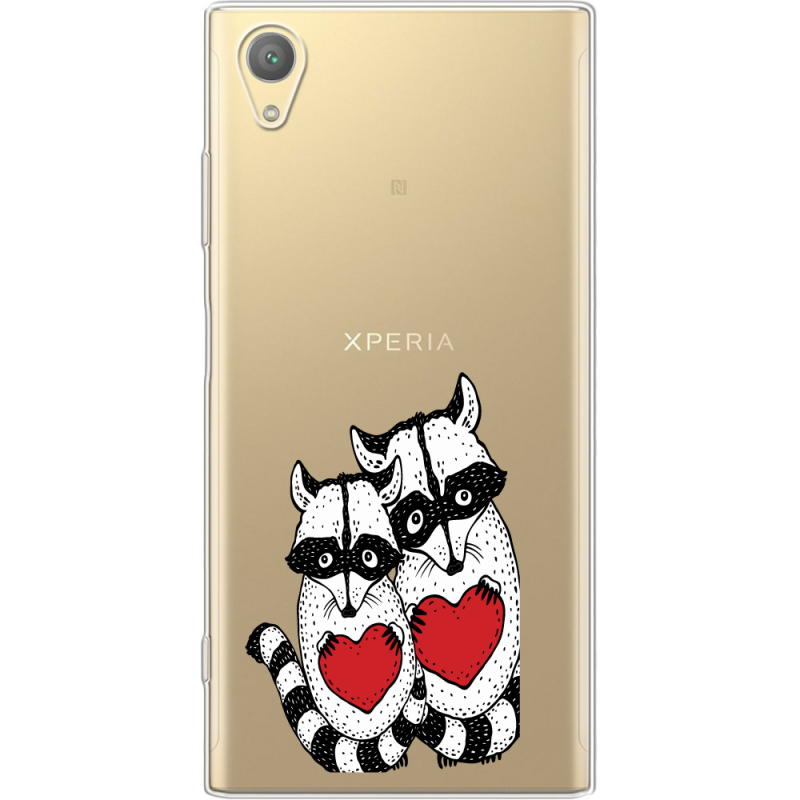 Прозрачный чехол Uprint Sony Xperia XA1 Plus G3412  Raccoons in love