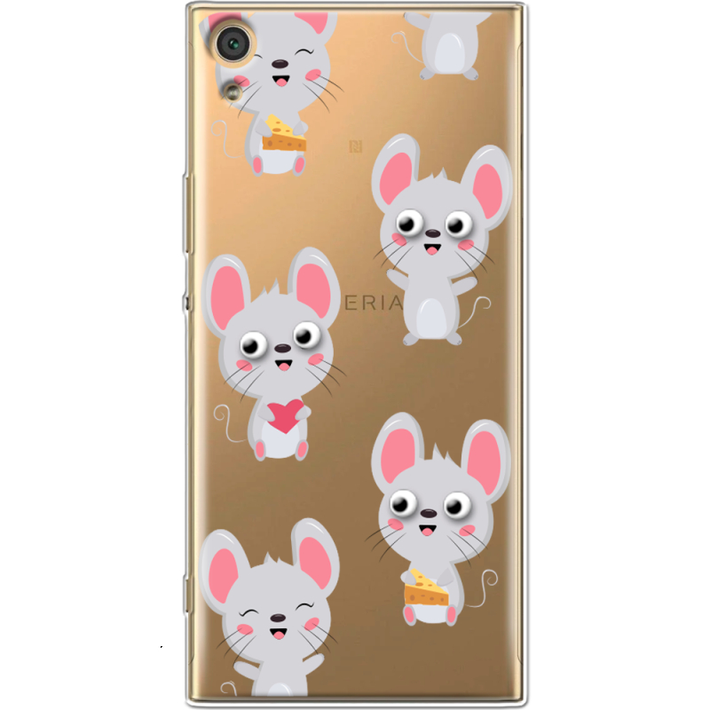 Прозрачный чехол Uprint Sony Xperia XA1 Ultra G3212  с 3D-глазками Mouse