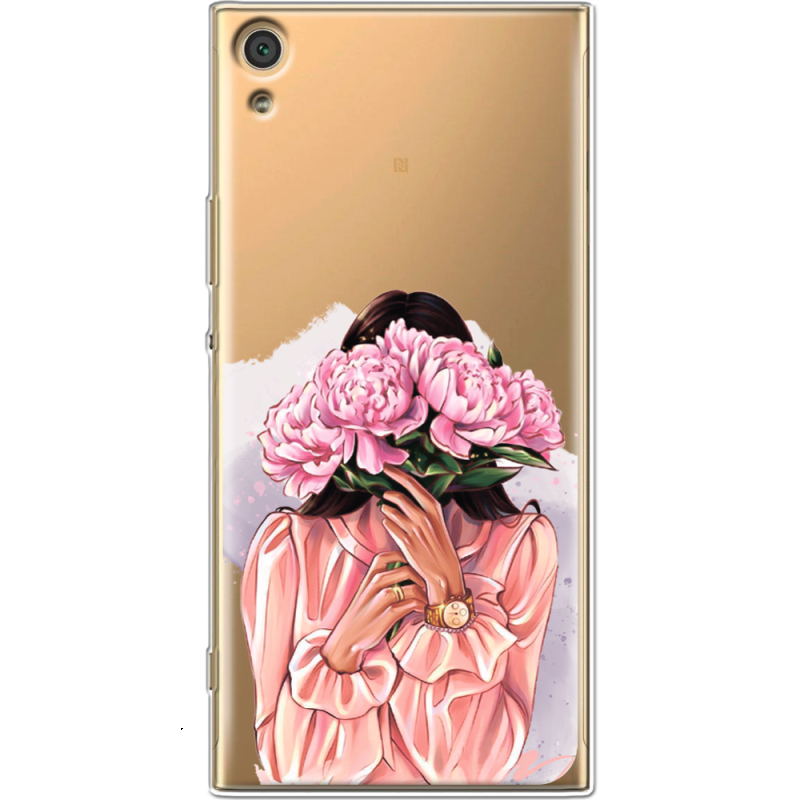 Прозрачный чехол Uprint Sony Xperia XA1 Ultra G3212  Девушка с Пионами