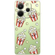 Прозорий чохол BoxFace Xiaomi Redmi Note 14 4G Global version с 3D-глазками Popcorn