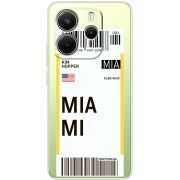 Прозорий чохол BoxFace Xiaomi Redmi Note 14 4G Global version Ticket Miami