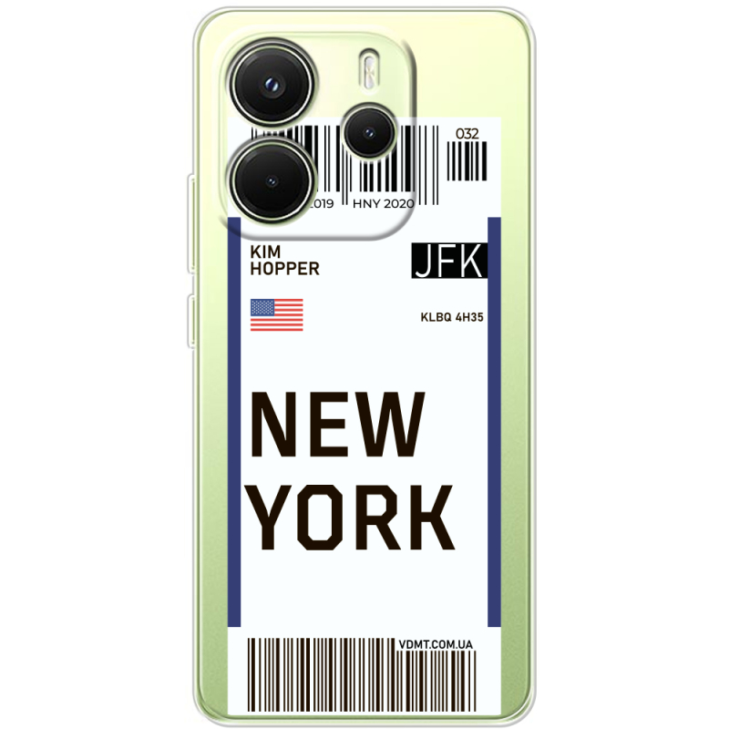 Прозорий чохол BoxFace Xiaomi Redmi Note 14 4G Global version Ticket New York