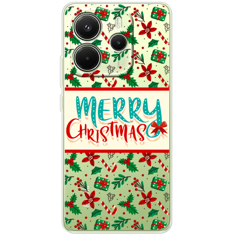 Прозорий чохол BoxFace Xiaomi Redmi Note 14 4G Global version Vintage Christmas Pattern