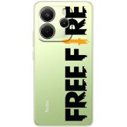 Прозорий чохол BoxFace Xiaomi Redmi Note 14 4G Global version Free Fire Black Logo