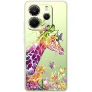 Прозорий чохол BoxFace Xiaomi Redmi Note 14 4G Global version Colorful Giraffe