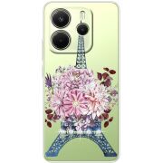 Чохол зі стразами Xiaomi Redmi Note 14 4G Global version Eiffel Tower