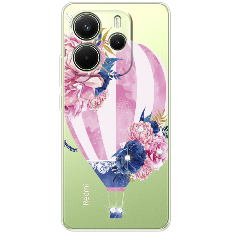 Чохол зі стразами Xiaomi Redmi Note 14 4G Global version Pink Air Baloon