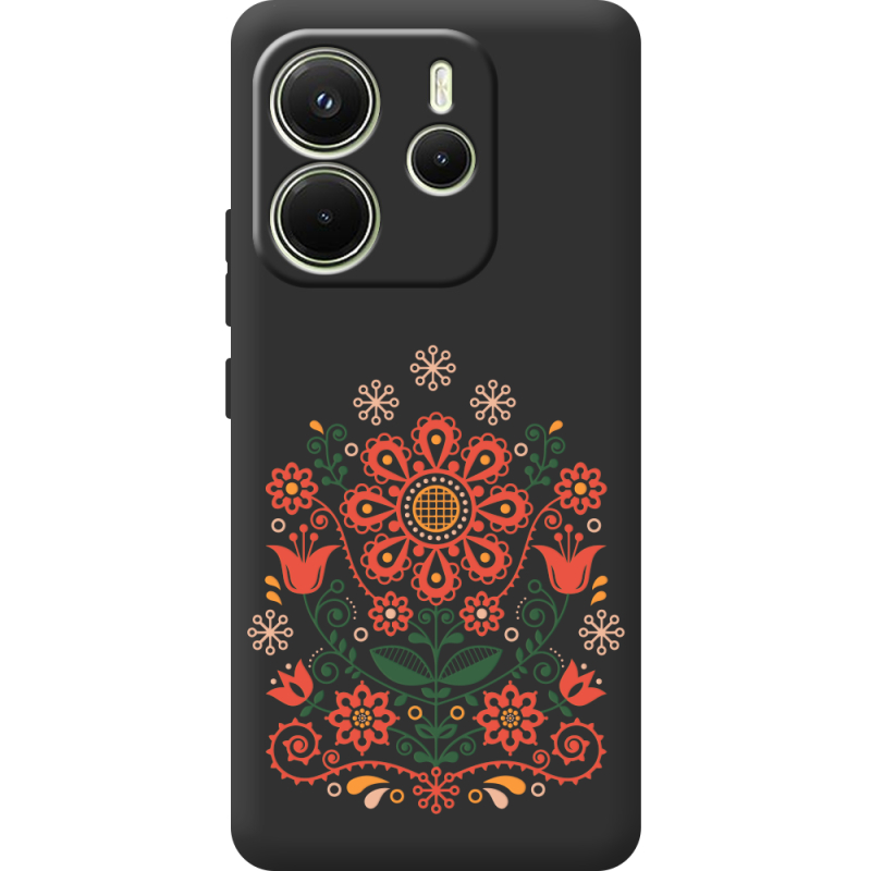 Чорний чохол BoxFace Xiaomi Redmi Note 14 4G Global version Ukrainian Ornament