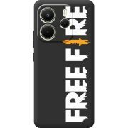Чорний чохол BoxFace Xiaomi Redmi Note 14 4G Global version Free Fire White Logo