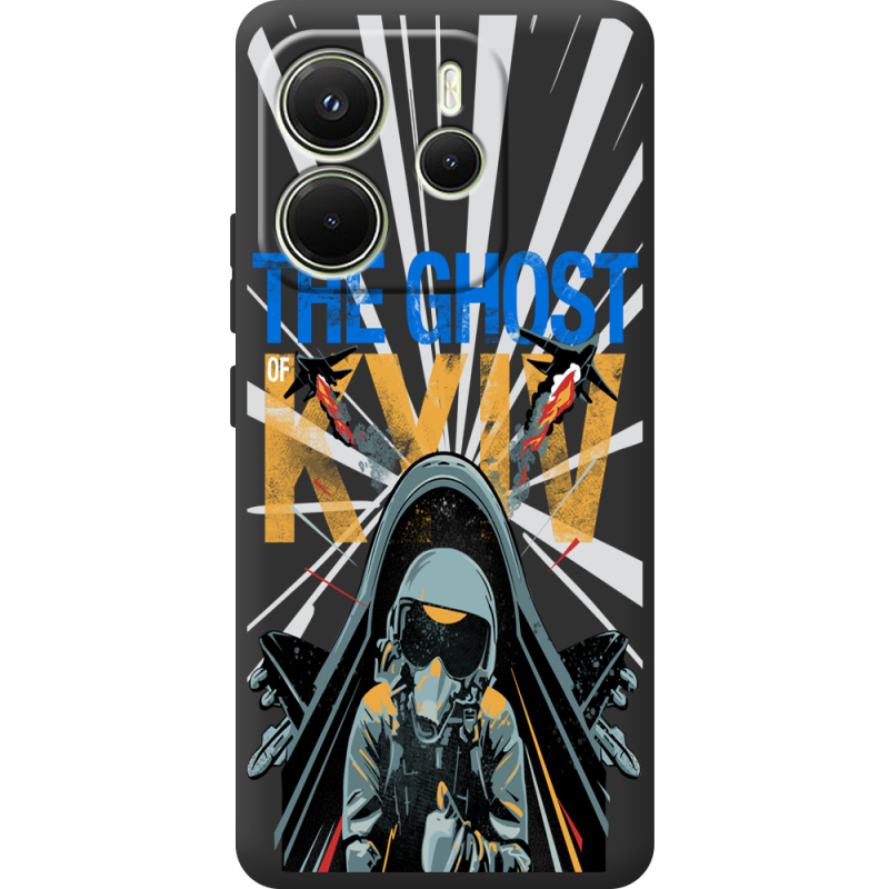 Чорний чохол BoxFace Xiaomi Redmi Note 14 4G Global version Привид Києва в дії