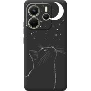 Чорний чохол BoxFace Xiaomi Redmi Note 14 4G Global version Місячний кіт