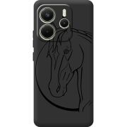 Чорний чохол BoxFace Xiaomi Redmi Note 14 4G Global version Horse