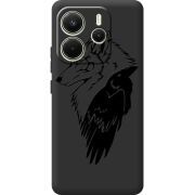 Чорний чохол BoxFace Xiaomi Redmi Note 14 4G Global version Wolf and Raven
