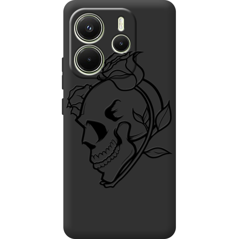 Чорний чохол BoxFace Xiaomi Redmi Note 14 4G Global version Skull and Roses
