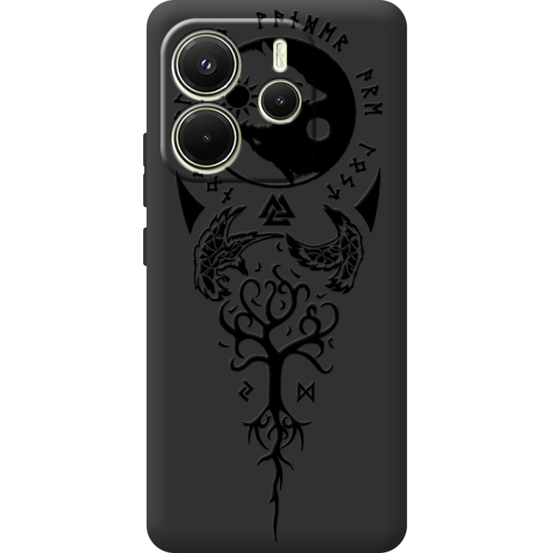 Чорний чохол BoxFace Xiaomi Redmi Note 14 4G Global version Hugin and Munin