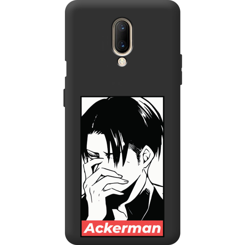 Чорний чохол BoxFace OnePlus 7 Attack On Titan - Ackerman
