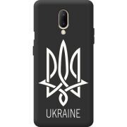 Чорний чохол BoxFace OnePlus 7 Тризуб монограмма ukraine