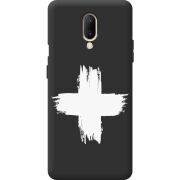 Чорний чохол BoxFace OnePlus 7 Білий хрест ЗСУ