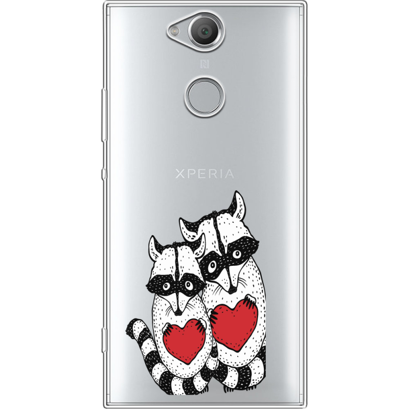 Прозрачный чехол Uprint Sony Xperia XA2 H4113 Raccoons in love