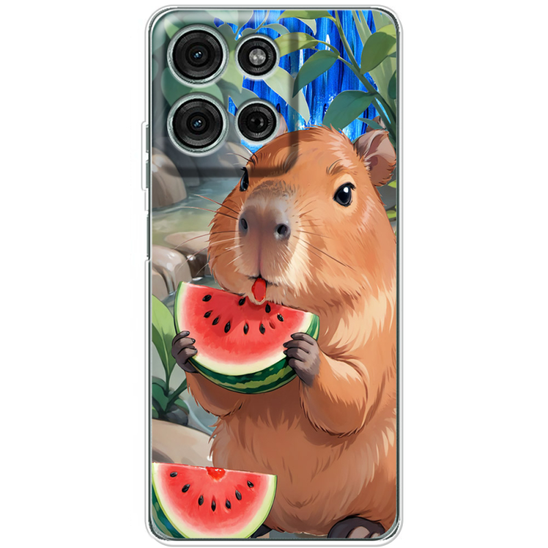 Чохол BoxFace Motorola Moto G56 Капібара з кавуном