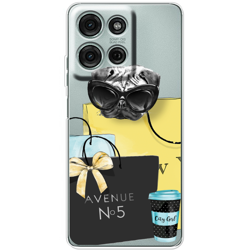 Прозорий чохол BoxFace Motorola Moto G56 Fashion Pug