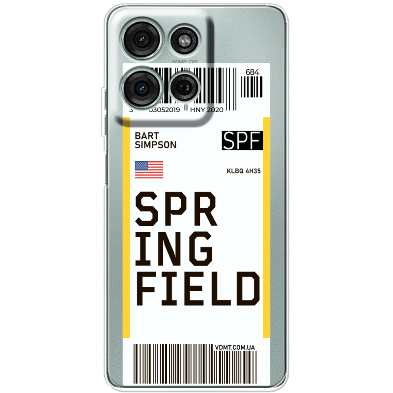 Прозорий чохол BoxFace Motorola Moto G56 Ticket Springfield