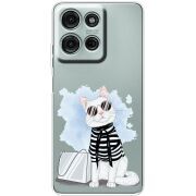 Прозорий чохол BoxFace Motorola Moto G56 Cat Style