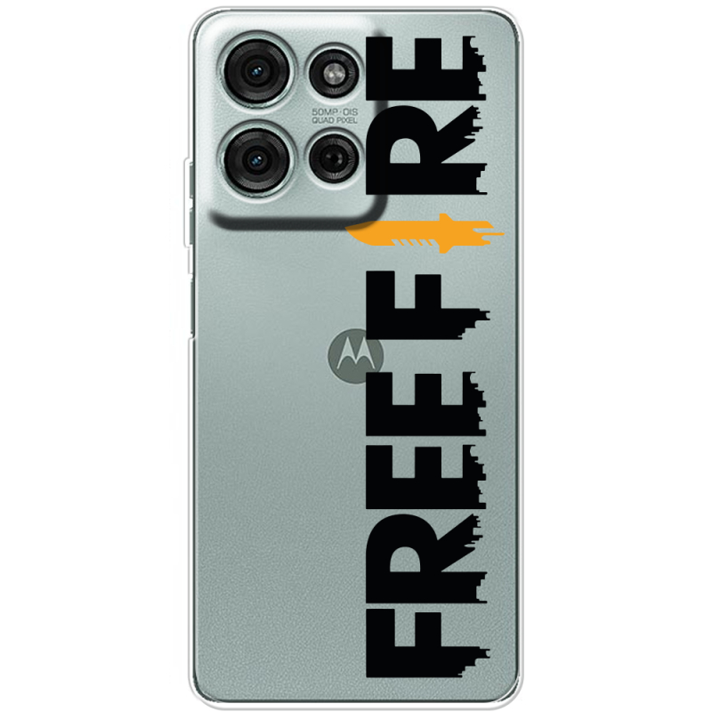 Прозорий чохол BoxFace Motorola Moto G56 Free Fire Black Logo