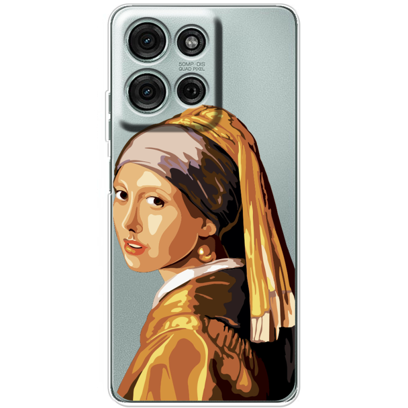 Прозорий чохол BoxFace Motorola Moto G56 Девушка с жемчужной серёжкой