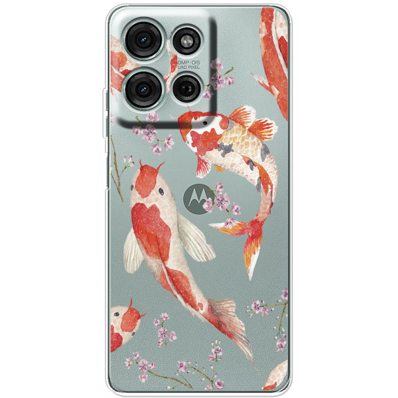 Прозорий чохол BoxFace Motorola Moto G56 Japanese Koi Fish