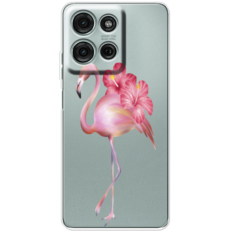 Прозорий чохол BoxFace Motorola Moto G56 Floral Flamingo