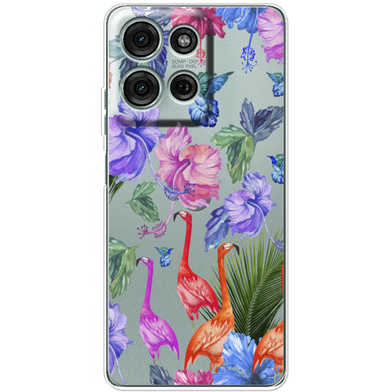 Прозорий чохол BoxFace Motorola Moto G56 Flamingo