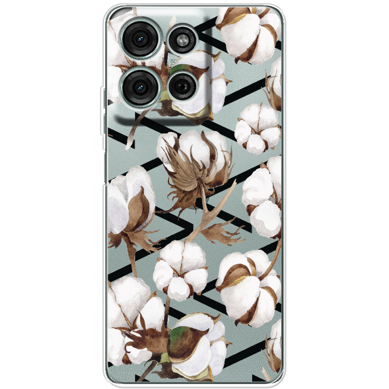 Прозорий чохол BoxFace Motorola Moto G56 Cotton flowers