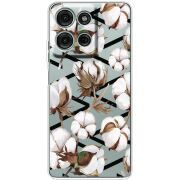 Прозорий чохол BoxFace Motorola Moto G56 Cotton flowers