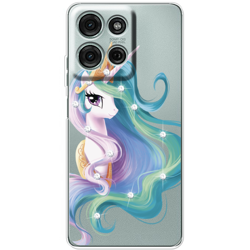 Чохол зі стразами Motorola Moto G56 Unicorn Queen