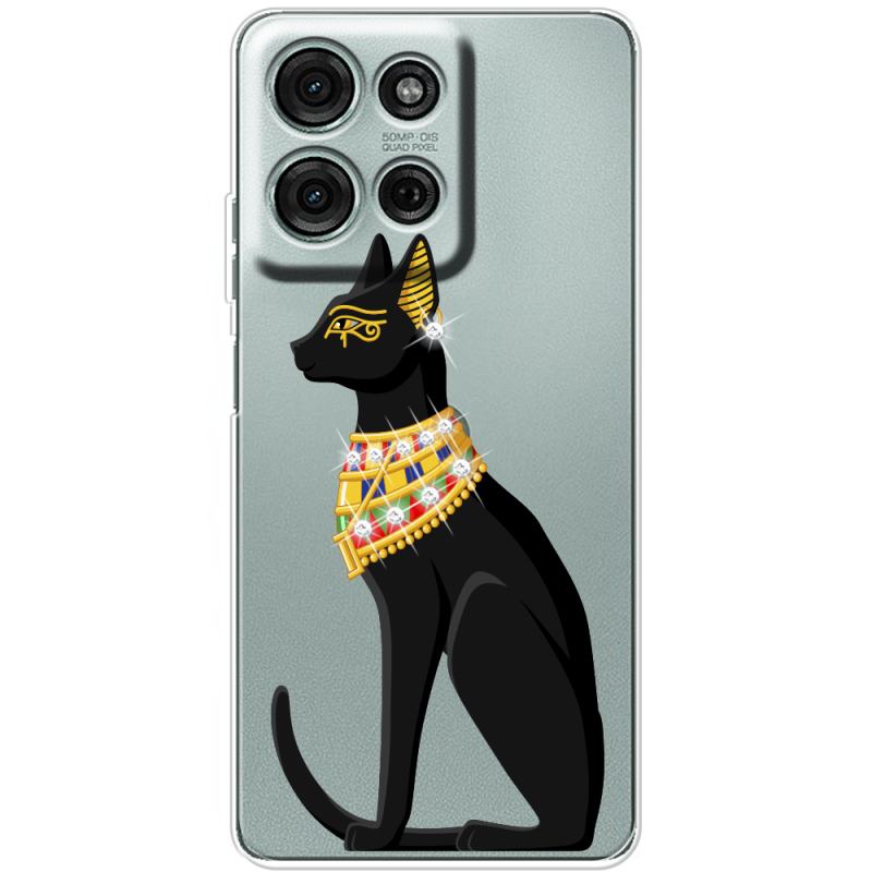 Чохол зі стразами Motorola Moto G56 Egipet Cat